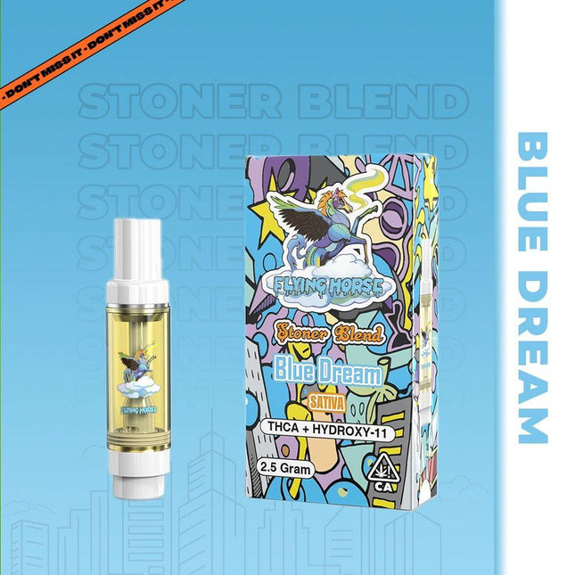 FLYING HORSE BLACK EDITION 2 FLAVORS 7 GRAMS(THC-A + THC-P + D6 + D8 LIVE RESIN) DISPOSABLE BLUE DREAM (SATIVA) + WHITE RUNTZ (INDICA) 840352518286