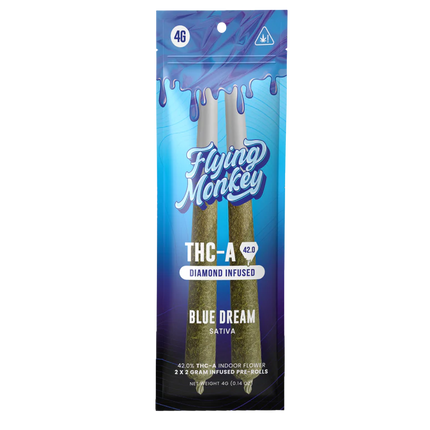 FLYING MONKEY THC-A DIAMOND INFUSED PRE-ROLLS (2 X 2 G EACH)