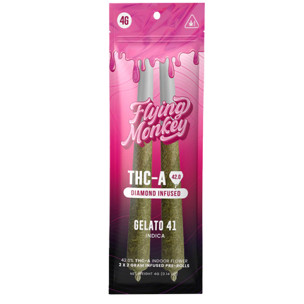 FLYING MONKEY THC-A DIAMOND INFUSED PRE-ROLLS (2 X 2 G EACH)