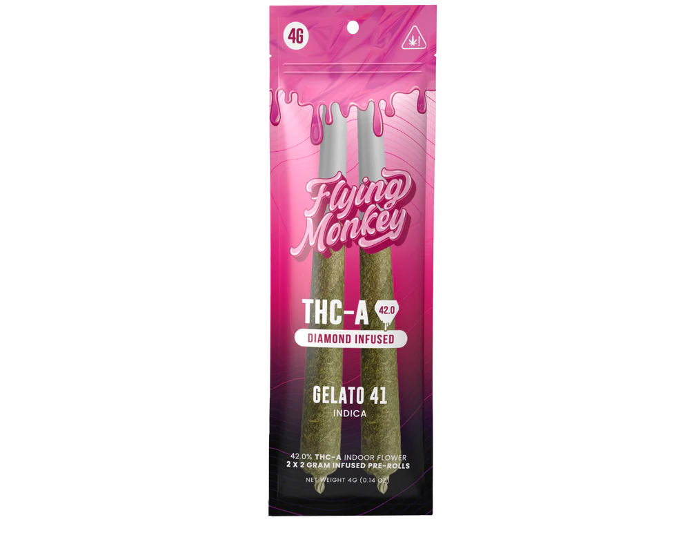 FLYING MONKEY THC-A DIAMOND INFUSED PRE-ROLLS (2 X 2 G EACH)