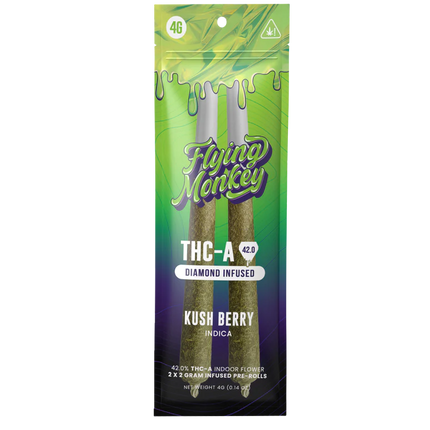FLYING MONKEY THC-A DIAMOND INFUSED PRE-ROLLS (2 X 2 G EACH)