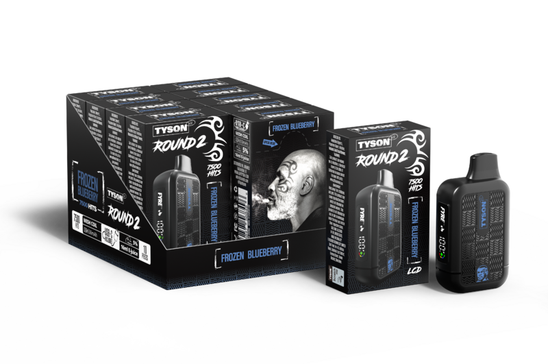 TYSON HEAVYWEIGHT ROUND 2 7500 PUFFS 5% DISPOSABLE 10CT/DISPLAY