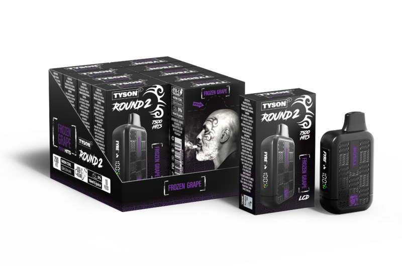TYSON HEAVYWEIGHT ROUND 2 7500 PUFFS 5% DISPOSABLE 10CT/DISPLAY