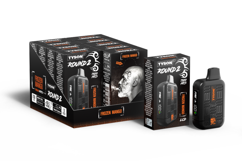 TYSON HEAVYWEIGHT ROUND 2 7500 PUFFS 5% DISPOSABLE 10CT/DISPLAY