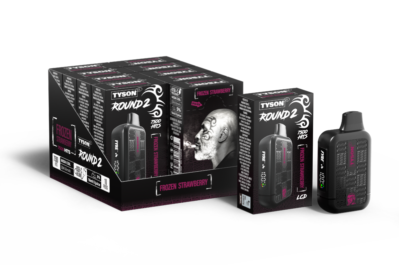 TYSON HEAVYWEIGHT ROUND 2 7500 PUFFS 5% DISPOSABLE 10CT/DISPLAY