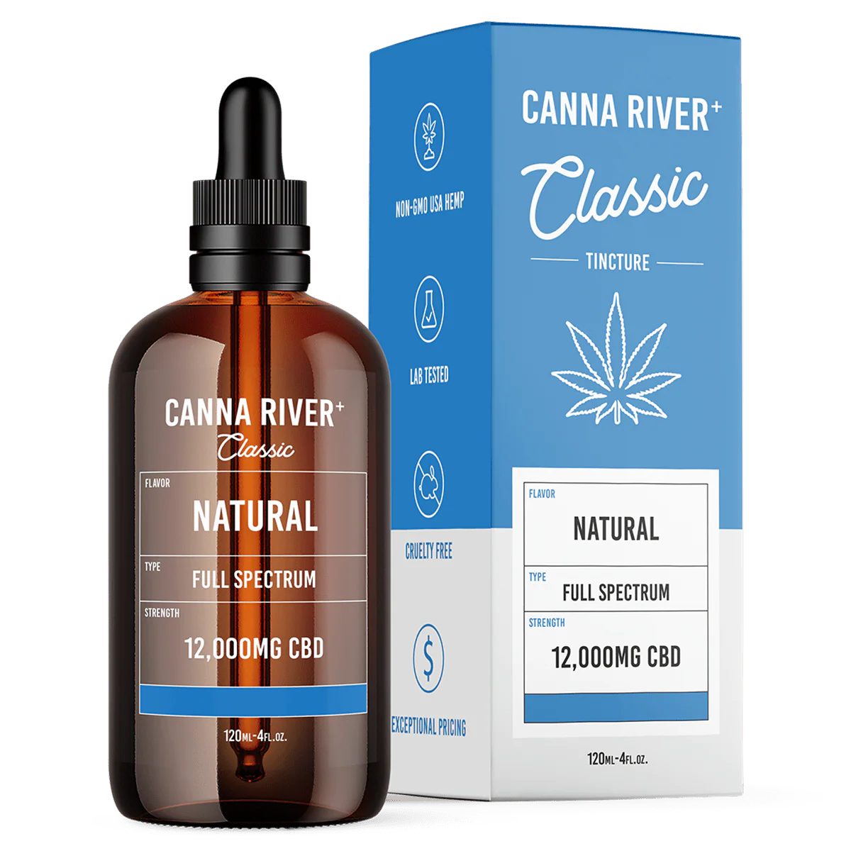 CANNA RIVER CBD CLASSIC TINCTURE 12000MG BOTTLE
