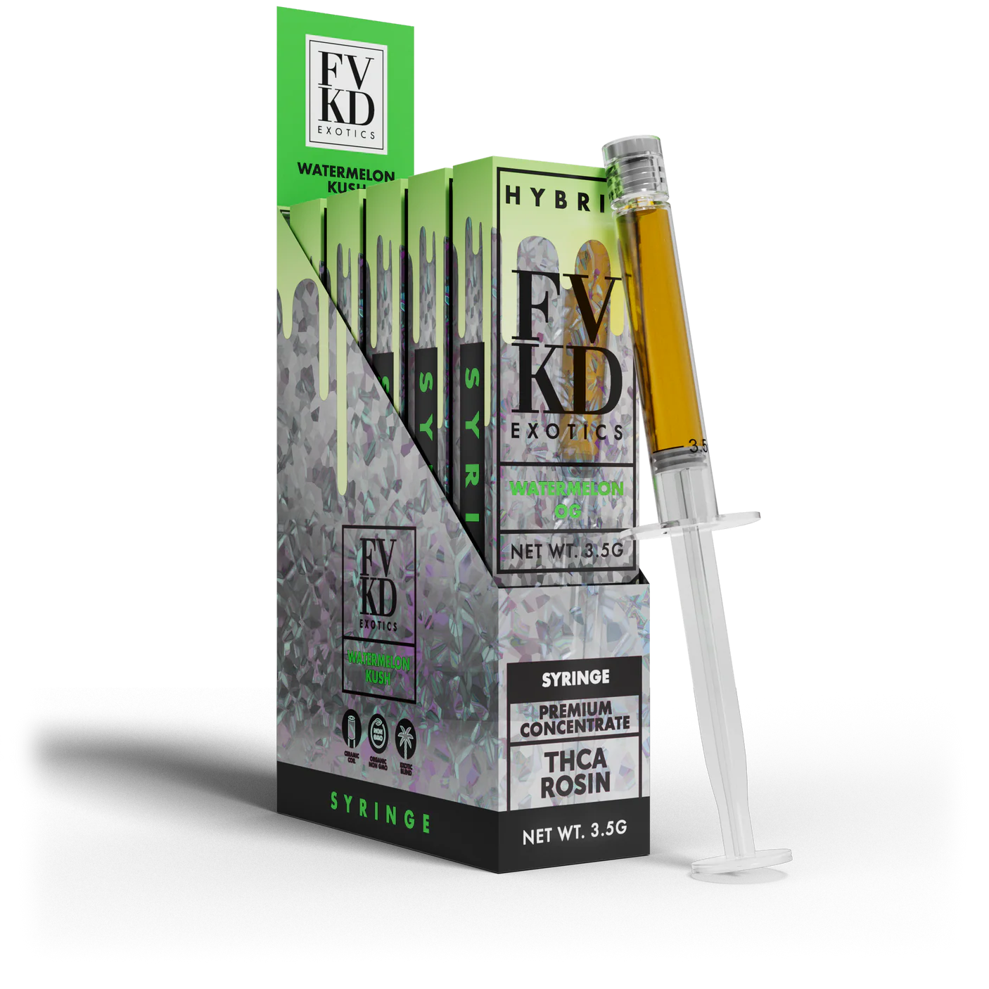FVKD EXOTICS 3.5 GRAM THC-A ROSIN SYRINGE (5CT DISPLAY) – Rising Wholesale  Inc