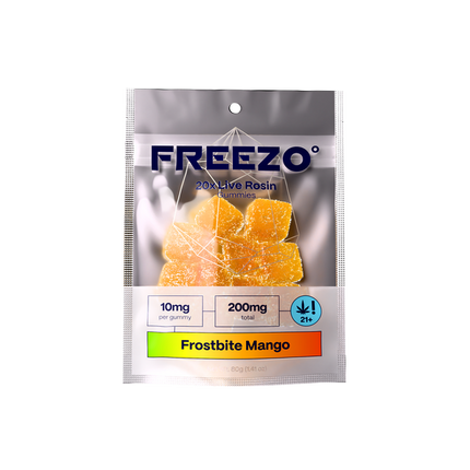 FREEZO 10MG LIVE ROSIN GUMMIES (20CT/BAG, 200MG/BAG) | FROSTBITE MANGO
