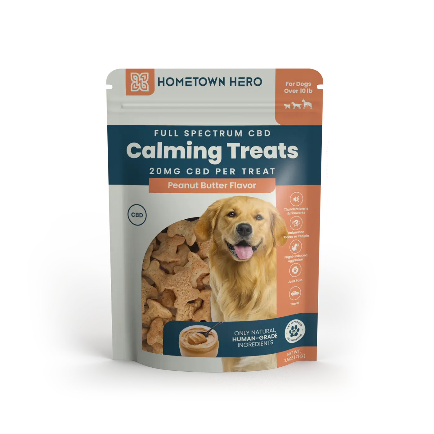 HOMETOWN HERO 20MG CBD PET TREATS (30CT/BAG) | PEANUT BUTTER