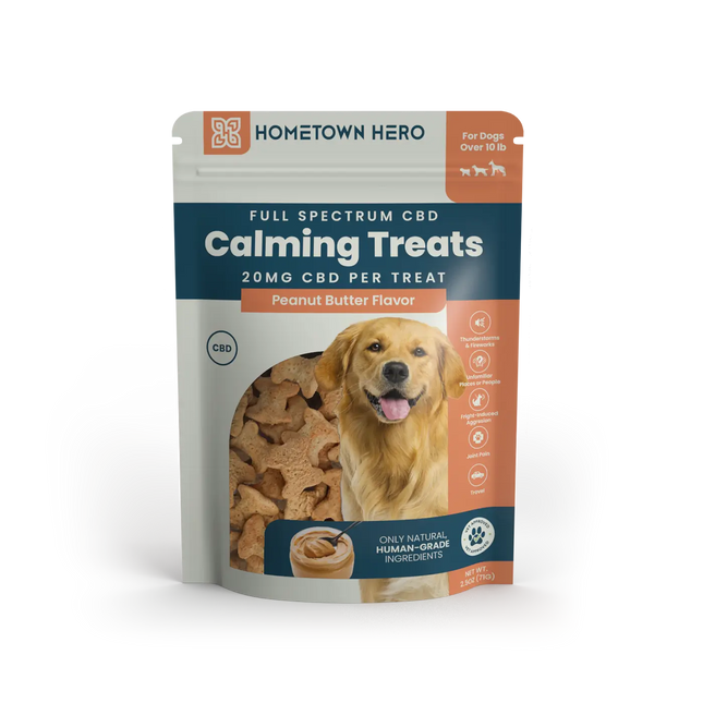 HOMETOWN HERO 20MG CBD PET TREATS (30CT/BAG) | PEANUT BUTTER