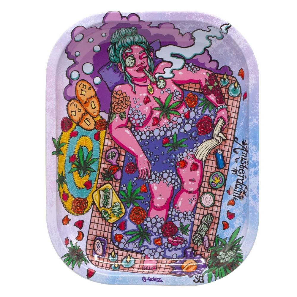 G-ROLLZ SMALL METAL ROLLING TRAY CANNA BATH (GR3300E) 0602728148523