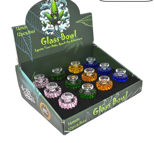 14MM GLASS BOWLS "IGNITE YOUR DABS" ADVENTURE BOWLS | ASSORTED DESIGNS