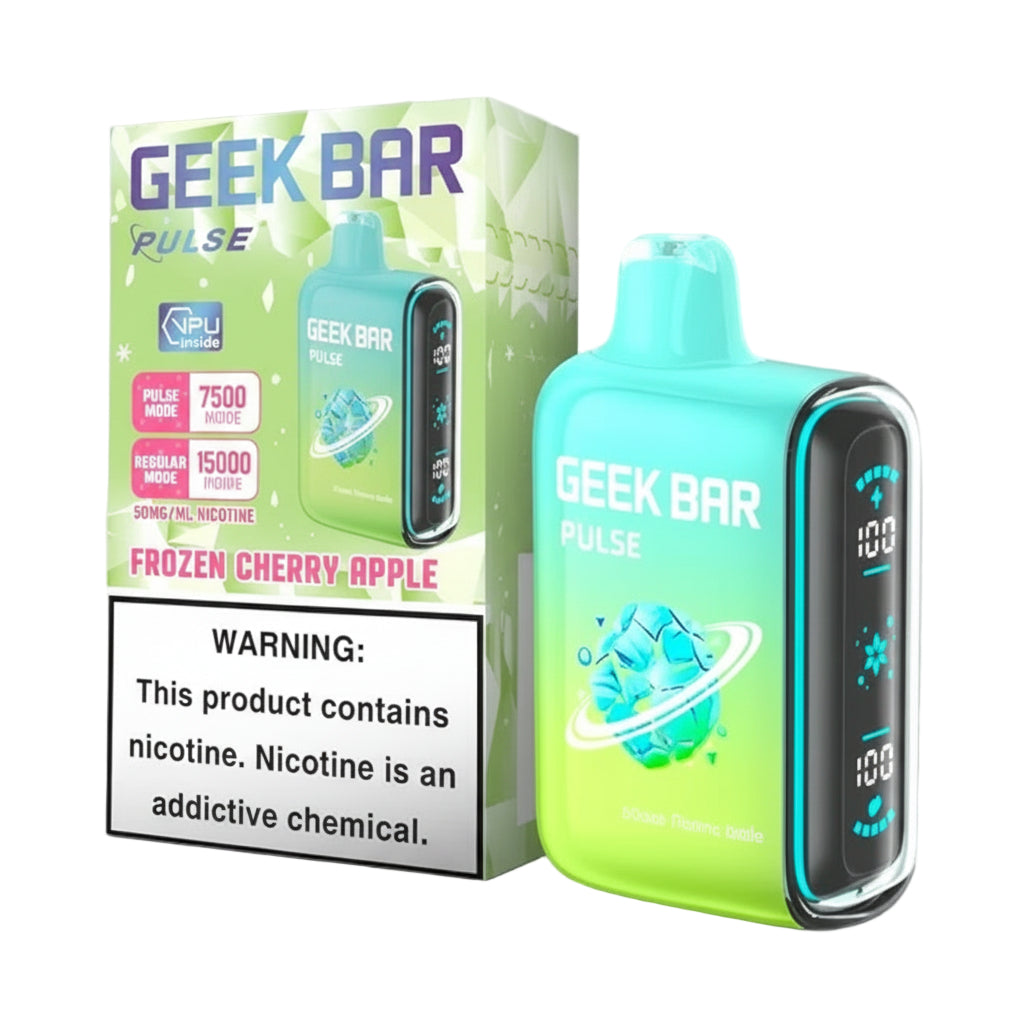 GEEK BAR PULSE 15000 5% DISPOSABLE 5CT DISPLAY CHERRY APPLE (FROZEN) 810125439155