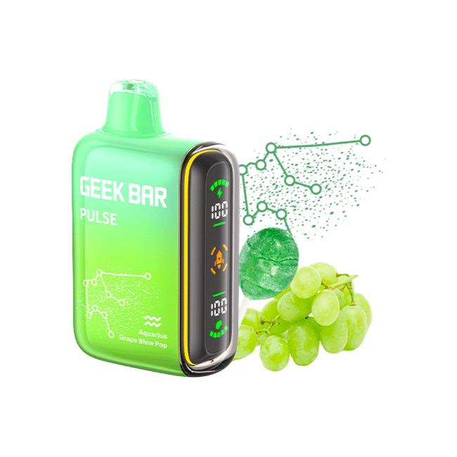 GEEK BAR PULSE 15000 5% DISPOSABLE 5CT DISPLAY GRAPE BLOW POP 810125436772