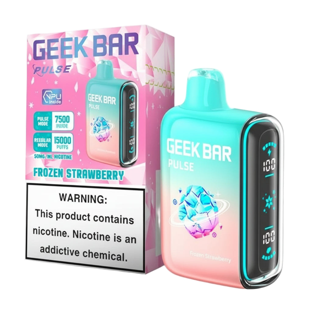 GEEK BAR PULSE 15000 5% DISPOSABLE 5CT DISPLAY STRAWBERRY (FROZEN) 810125439131