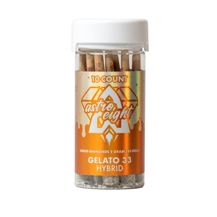 ASTRO 8 THC-A LIQUID DIAMONDS 2G PRE ROLLS 10CT/JAR