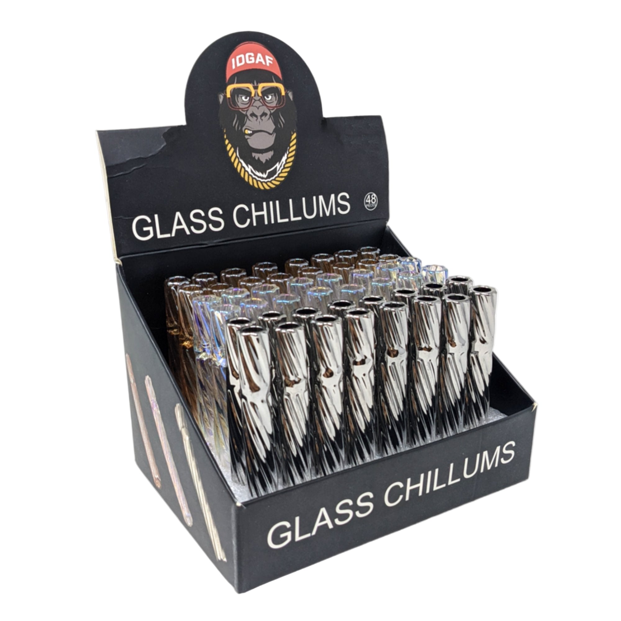 GLASS WATER PIPE AND ACCESSORIES | SPIRAL CHILLUM 48CT (CH6)