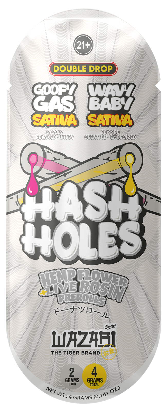 WAZABI 2 GRAM THC-P DOUBLE DROP HASH HOLES (10PK BOX)