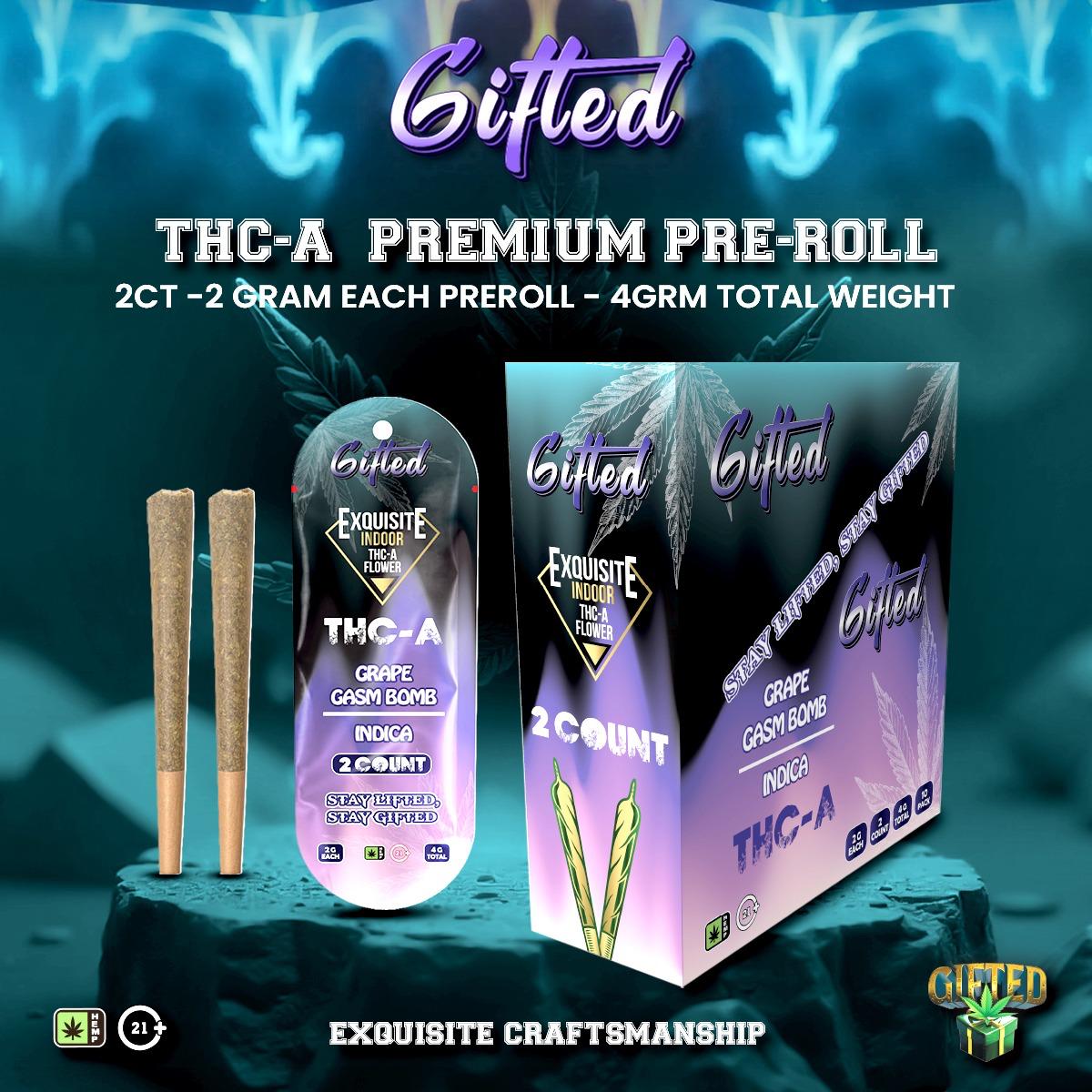 GIFTED EXQUISITE THC-A PRE ROLL (2G x 2CT)