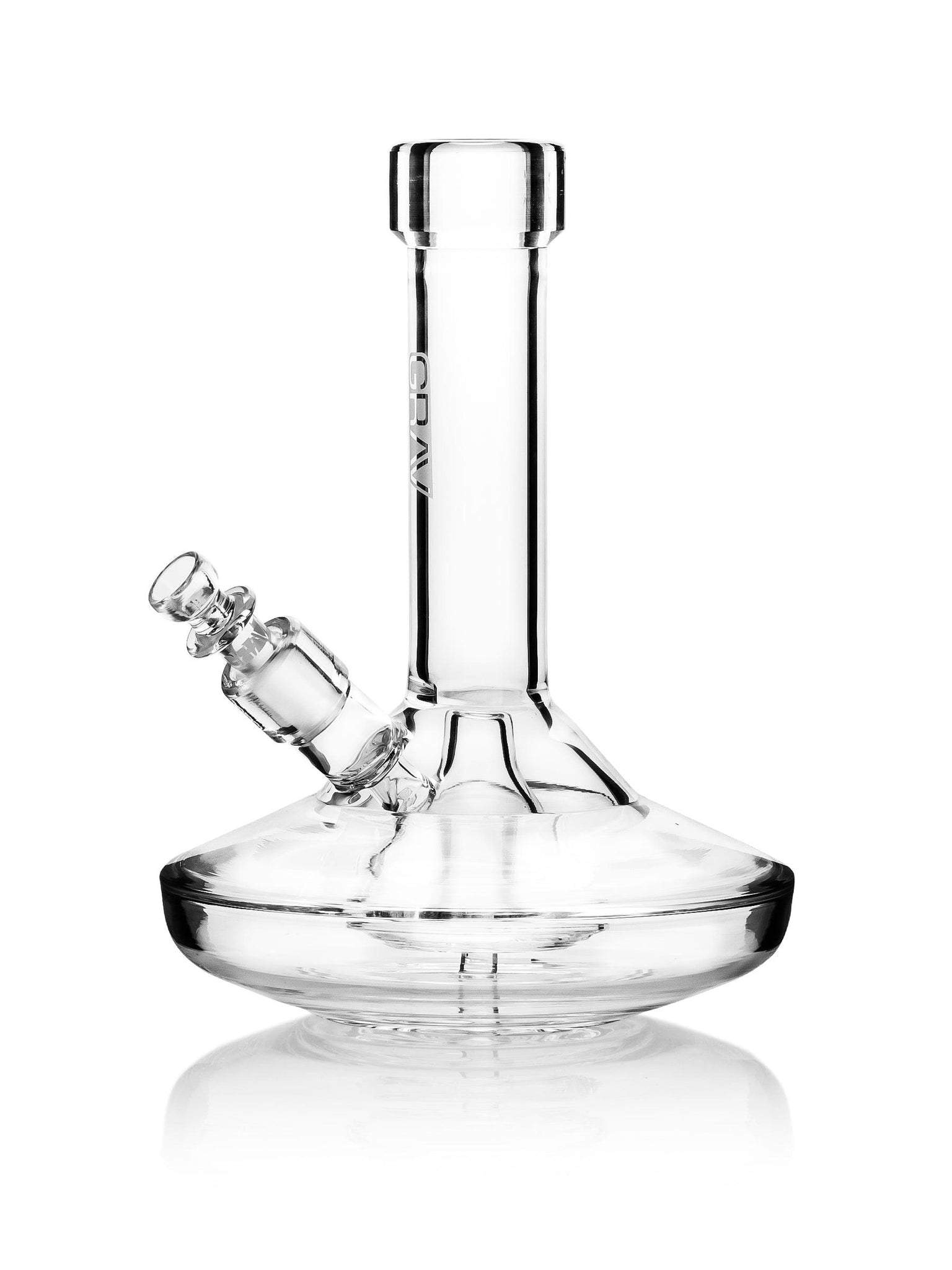 GRAV SMALL WIDE BASE WATER PIPE - SMOKE WITH CLEAR ACCENTS