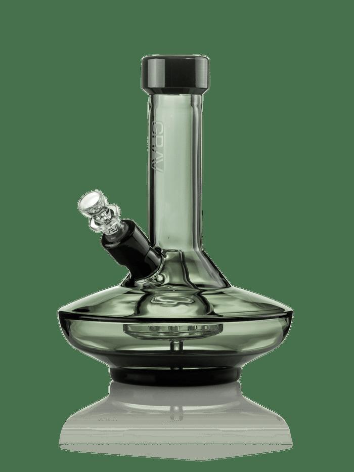 GRAV SMALL WIDE BASE WATER PIPE IN SMOKE WITH BLACK ACCENTS