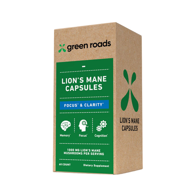 GREEN ROADS LION'S MANE MUSHROOM CAPSULES (60CT/JAR) | FOCUS & CLARITY