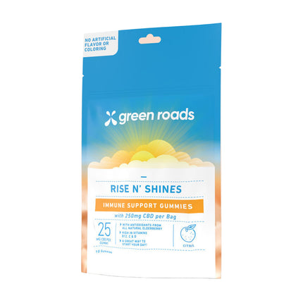 GREEN ROADS CBD IMMUNE SUPPORT GUMMIES (10CT/BAG, 250MG/BAG) | CITRUS