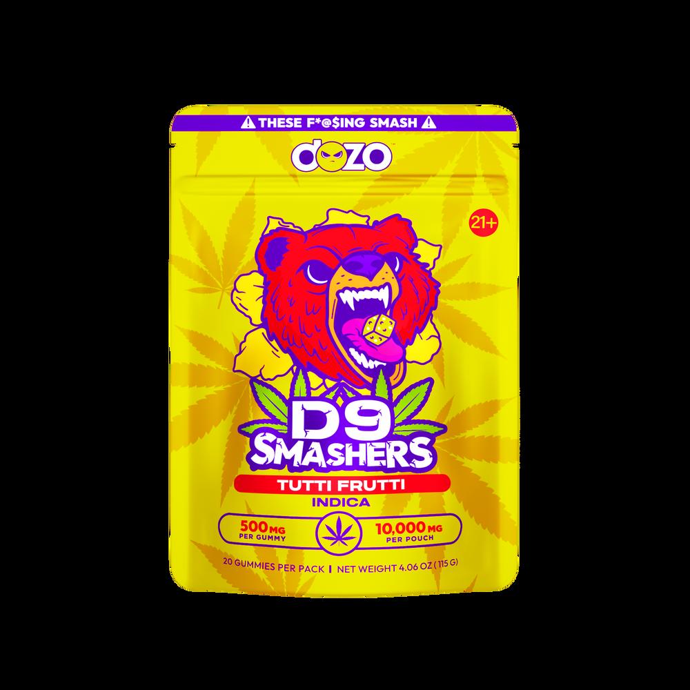 DOZO D9 SMASHERS 500MG/GUMMY 10,000MG PER POUCH TUTTI FRUTTI (INDICA) 745978288622
