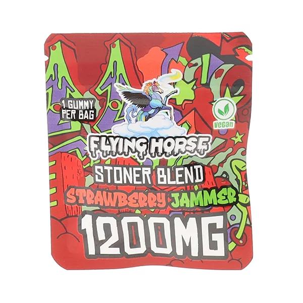 FLYING HORSE STONER BLEND INFUSED GUMMIES 1200MG/GUMMY (80CT JAR) STRAWBERRY JAMMER 984344334437