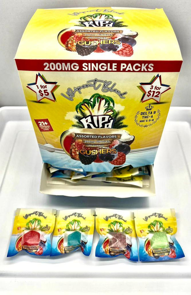 RIP'D GUSHERS GUMMIES WIPEOUT BLEND (DELTA-9 + THC-A + HHC + DELTA-8) 100CT/DISPLAY 200MG/GUMMY Default Title 527472913411