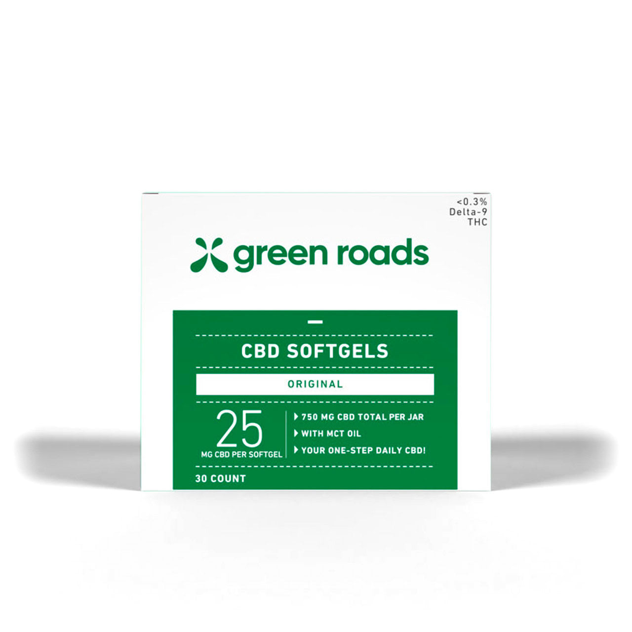 GREEN ROADS CBD SOFTGELS (750MG/JAR, 30CT JAR)