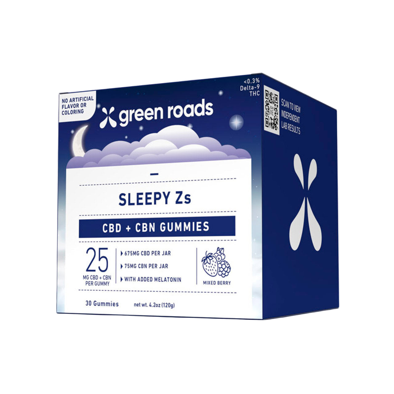 GREEN ROADS CBD + CBN GUMMIES (30CT/JAR, 750MG/JAR) | MIXED BERRY
