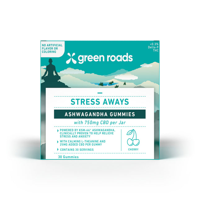 GREEN ROADS ASHWAGANGHA CBD GUMMIES (30CT/JAR, 750MG/JAR) | CHERRY