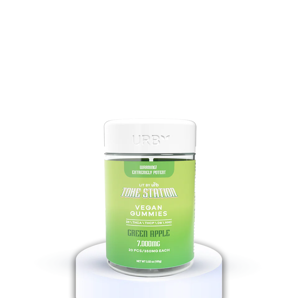 URB X TOKE STATION VEGAN GUMMIES (D9 \ THCA \ THCP \ D8 \ HHC) 7000MG JAR 350MG/PC