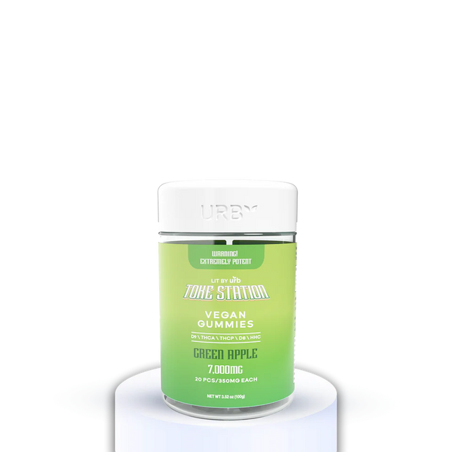 URB X TOKE STATION VEGAN GUMMIES (D9 \ THCA \ THCP \ D8 \ HHC) 7000MG JAR 350MG/PC