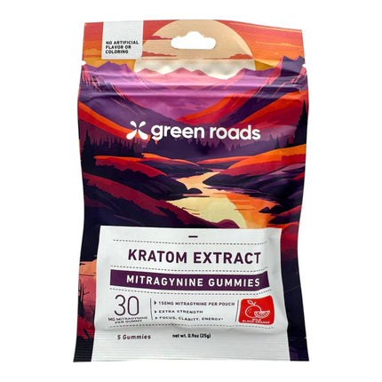 GREEN ROADS MITRAGYNINE GUMMIES (5CT/BAG, 150MG/BAG)