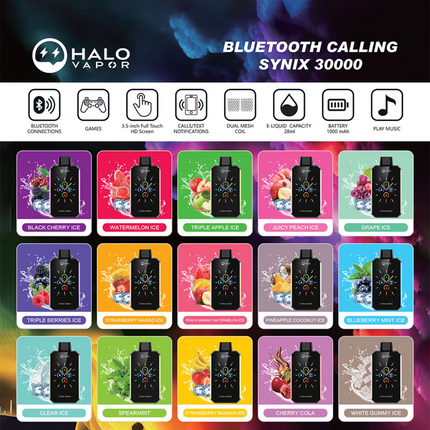 HALO SYNIX 30K PUFFS TOUCH SCREEN DISPOSABLE (5CT DISPLAY)