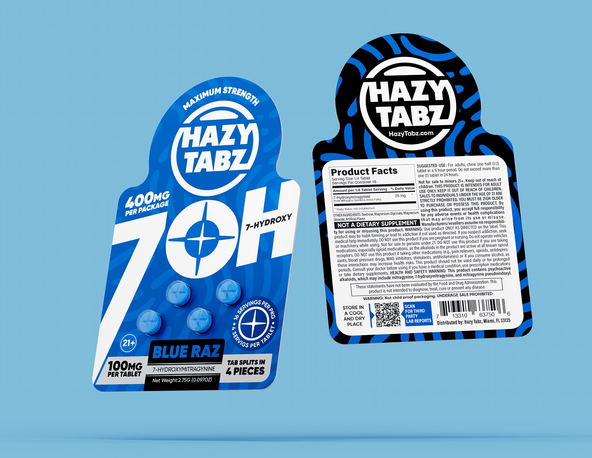 HAZY TABZ 7-HYDROXY 100MG CHEWABLE TABLET (4CT/PACK)