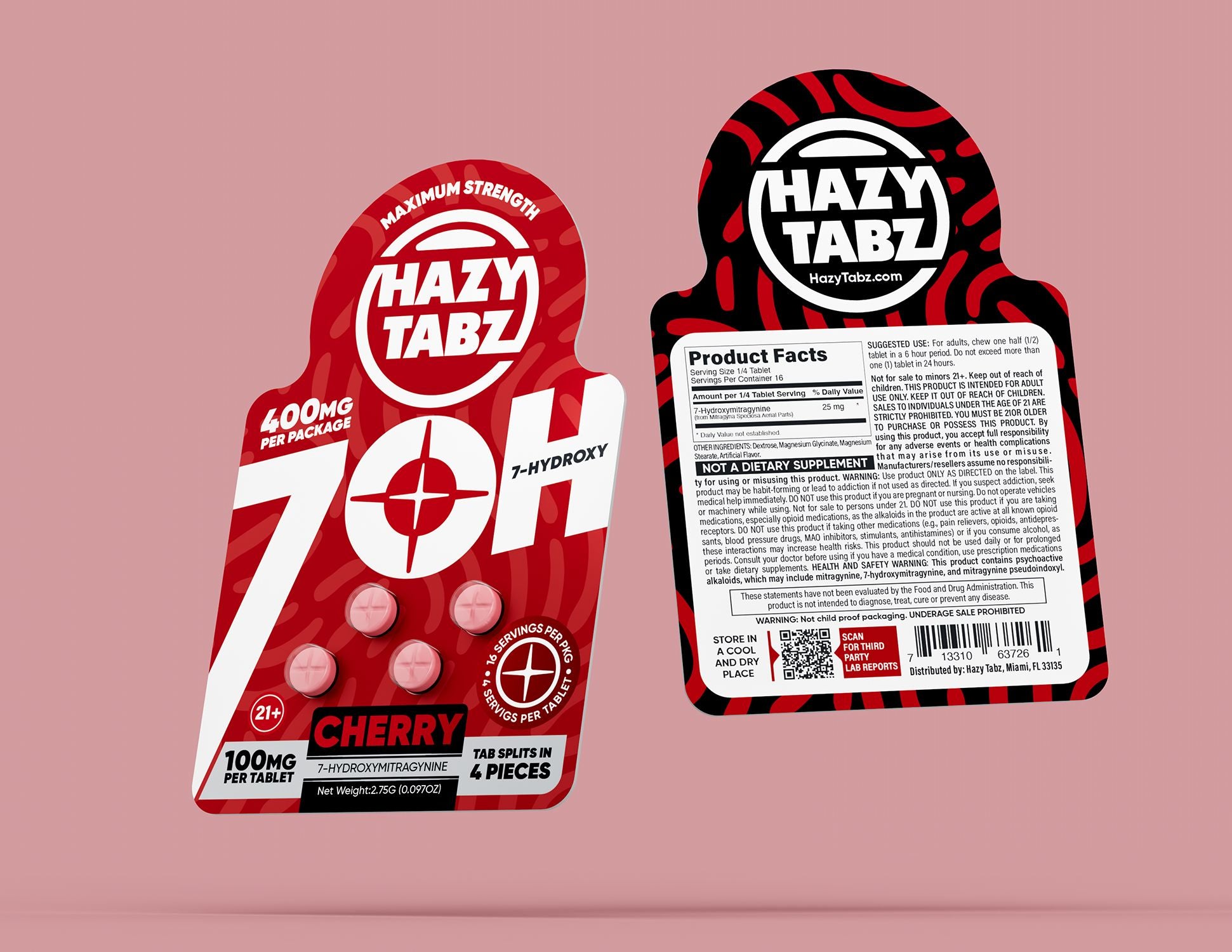 HAZY TABZ 7-HYDROXY 100MG CHEWABLE TABLET (4CT/PACK)