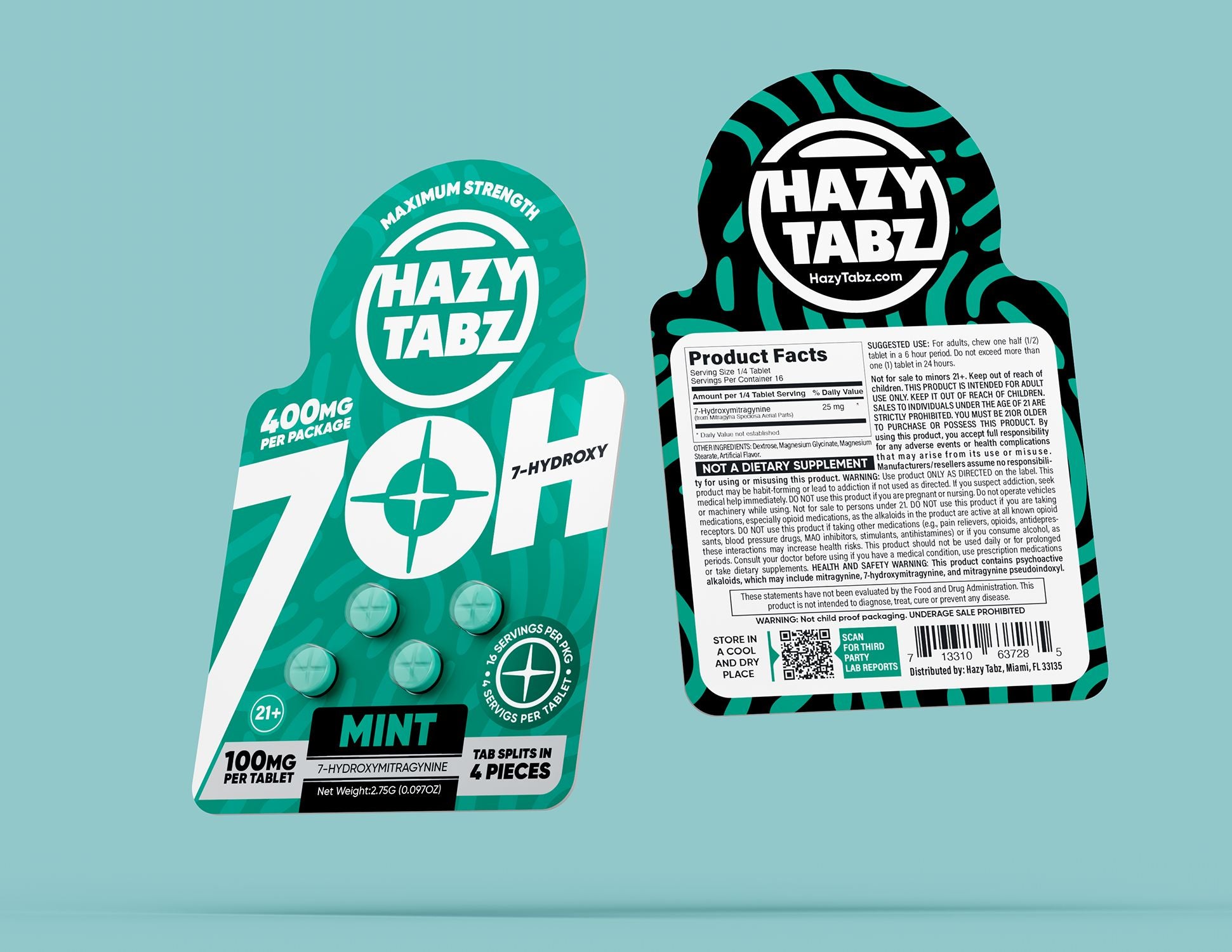 HAZY TABZ 7-HYDROXY 100MG CHEWABLE TABLET (4CT/PACK)