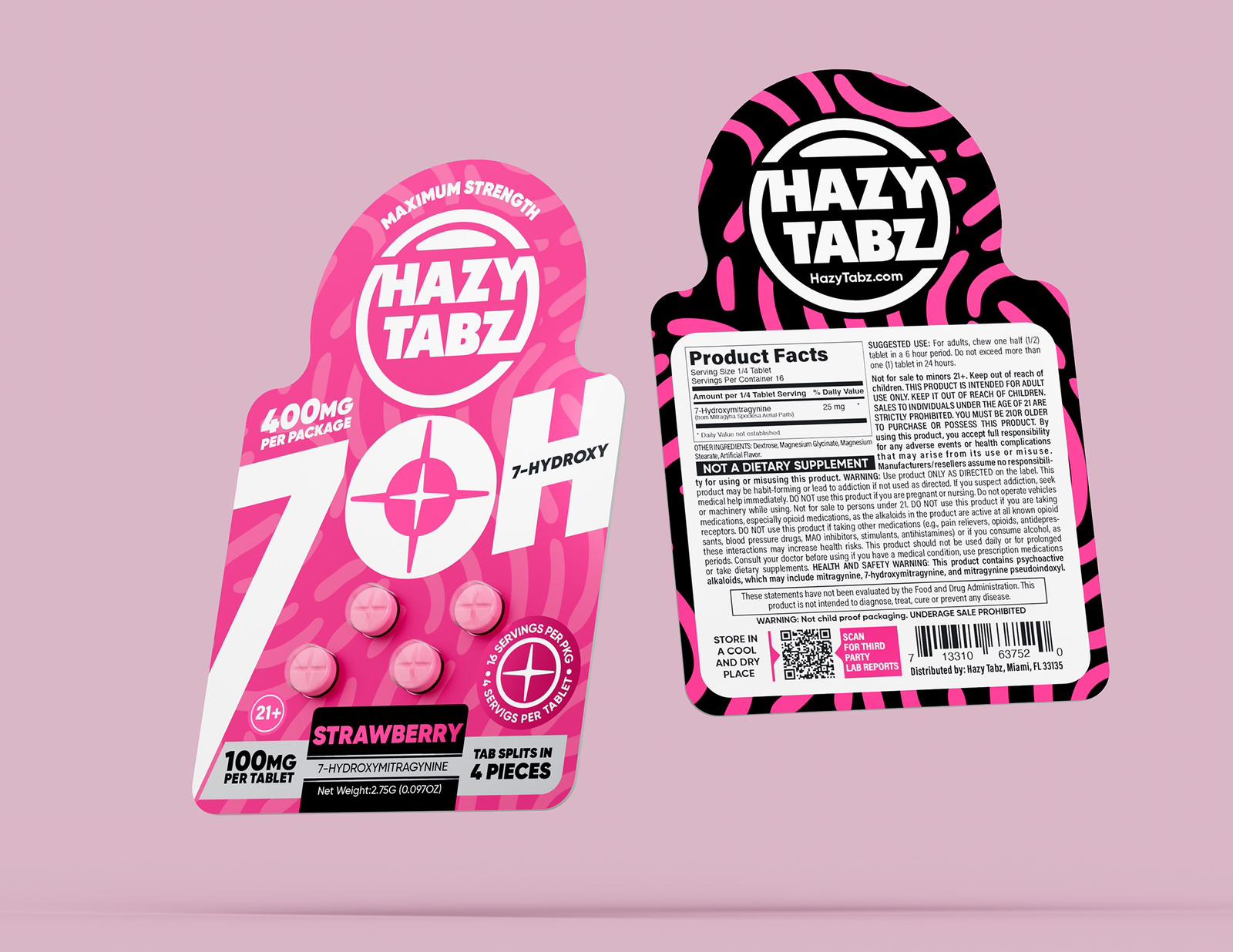 HAZY TABZ 7-HYDROXY 100MG CHEWABLE TABLET (4CT/PACK)