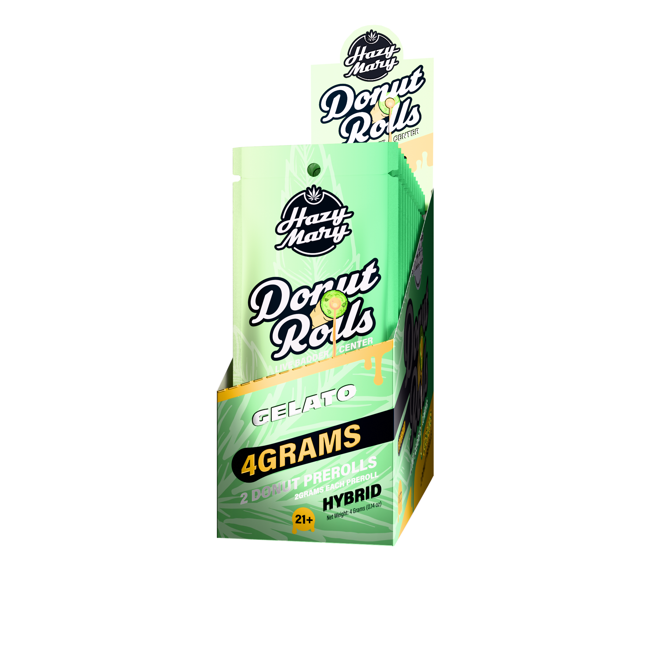 HAZY MARY 2 GRAM THC-A DONUT ROLLS (2CT/PK, 4G/PK)