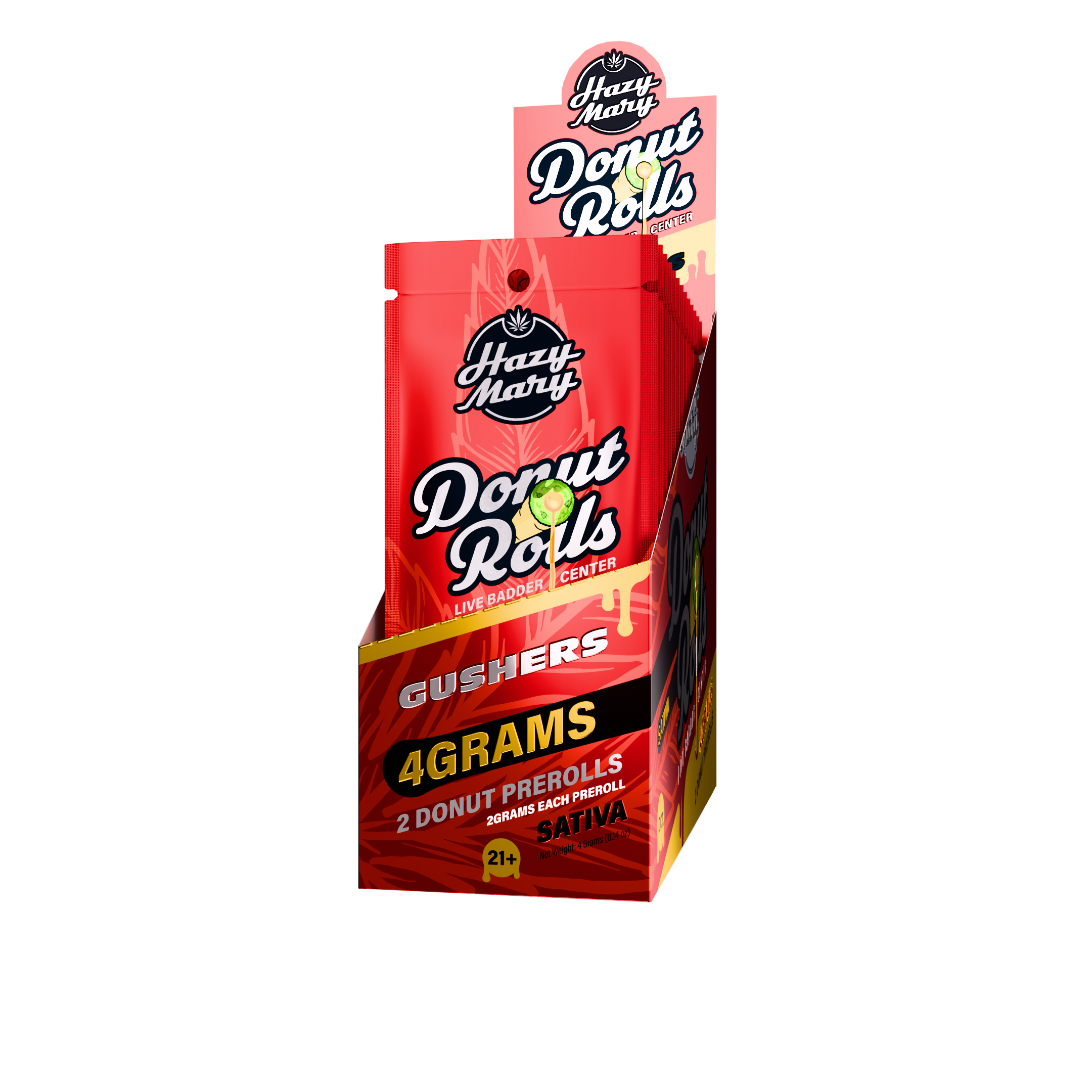 HAZY MARY 2 GRAM THC-A DONUT ROLLS (2CT/PK, 4G/PK)