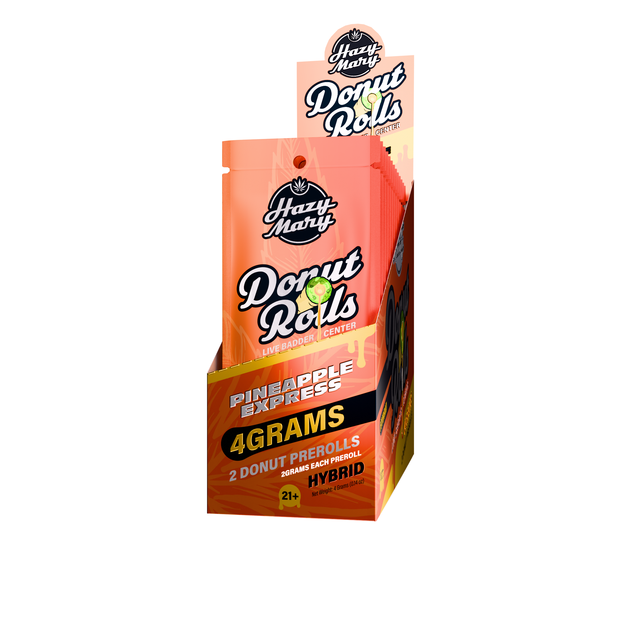 HAZY MARY 2 GRAM THC-A DONUT ROLLS (2CT/PK, 4G/PK)