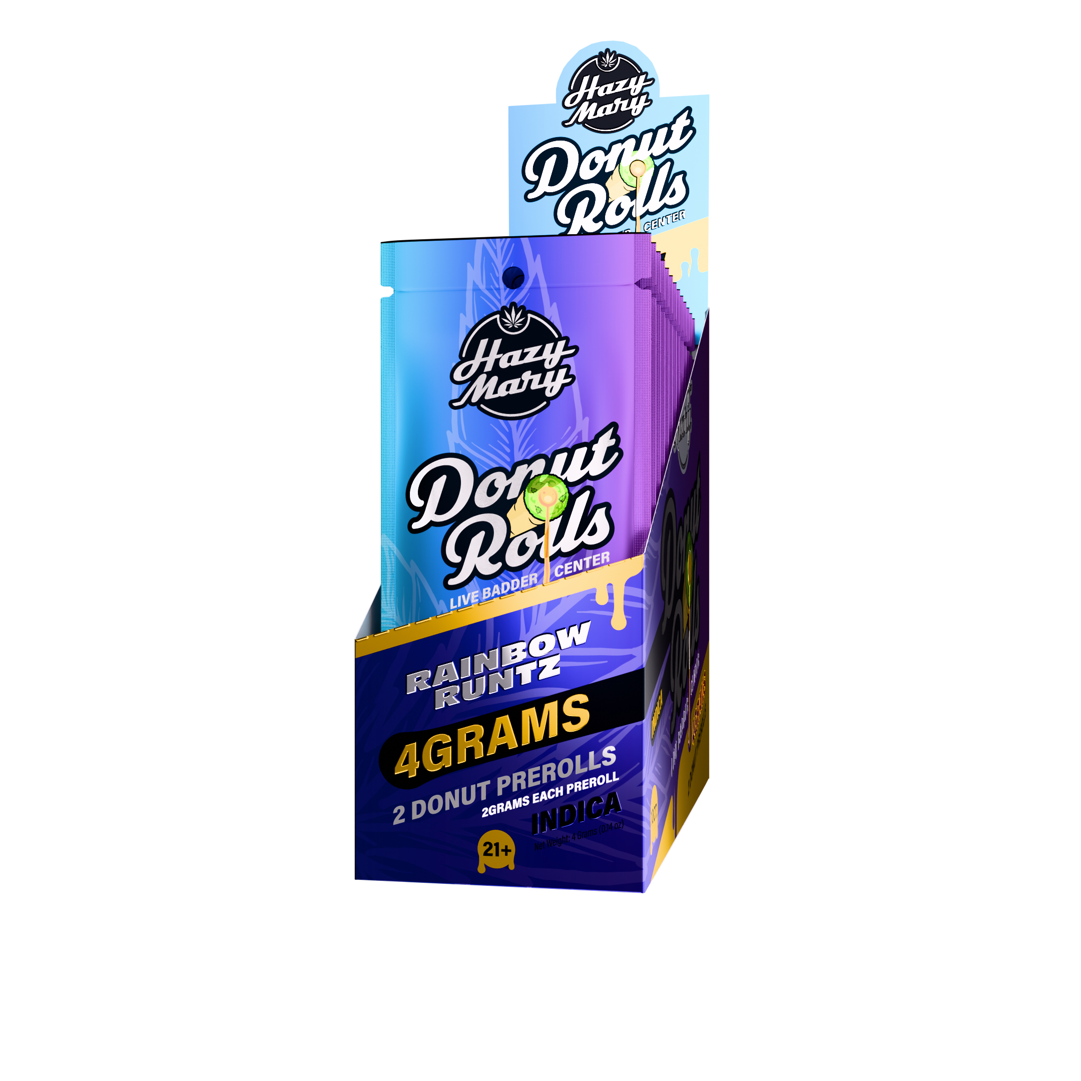 HAZY MARY 2 GRAM THC-A DONUT ROLLS (2CT/PK, 4G/PK)