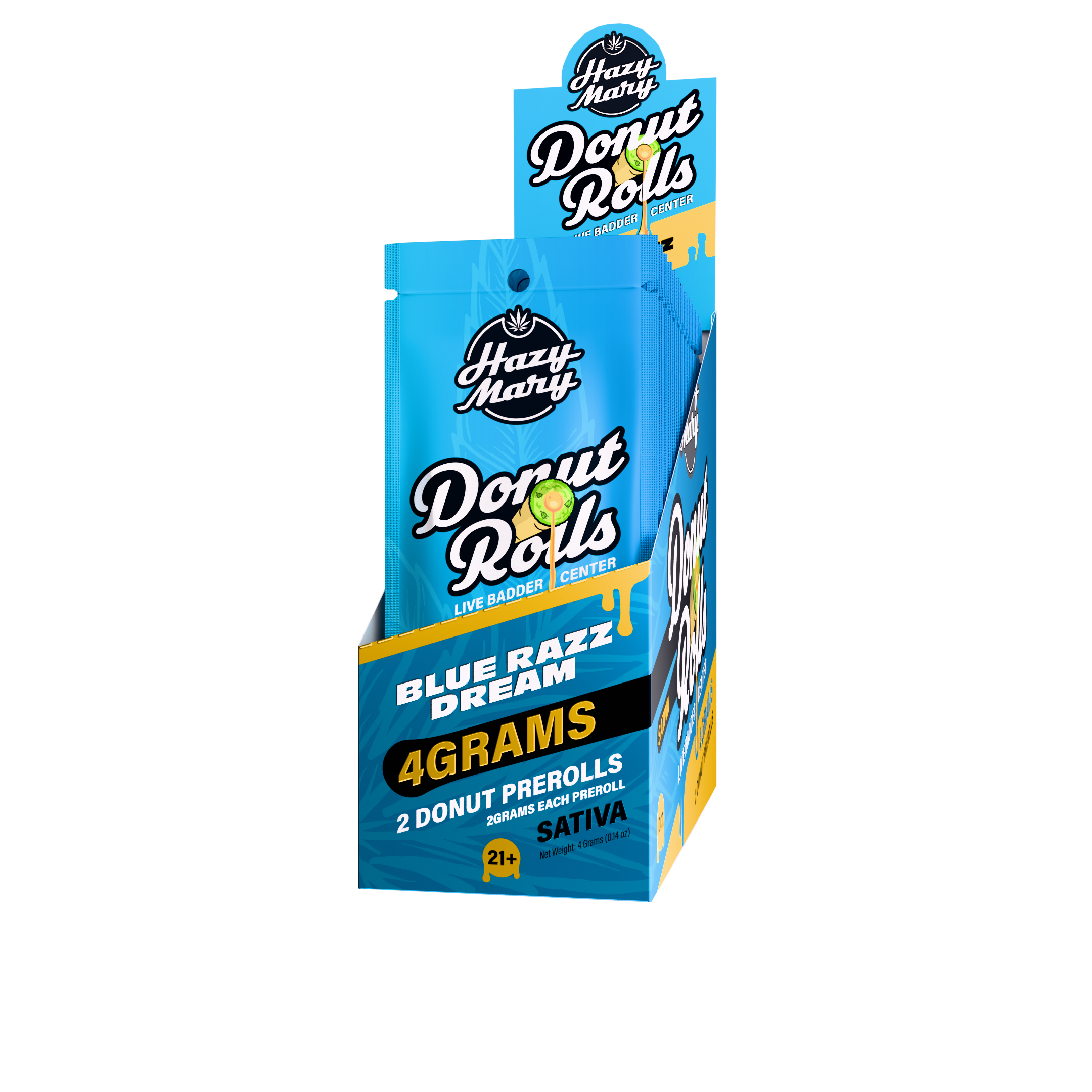 HAZY MARY 2 GRAM THC-A DONUT ROLLS (2CT/PK, 4G/PK)
