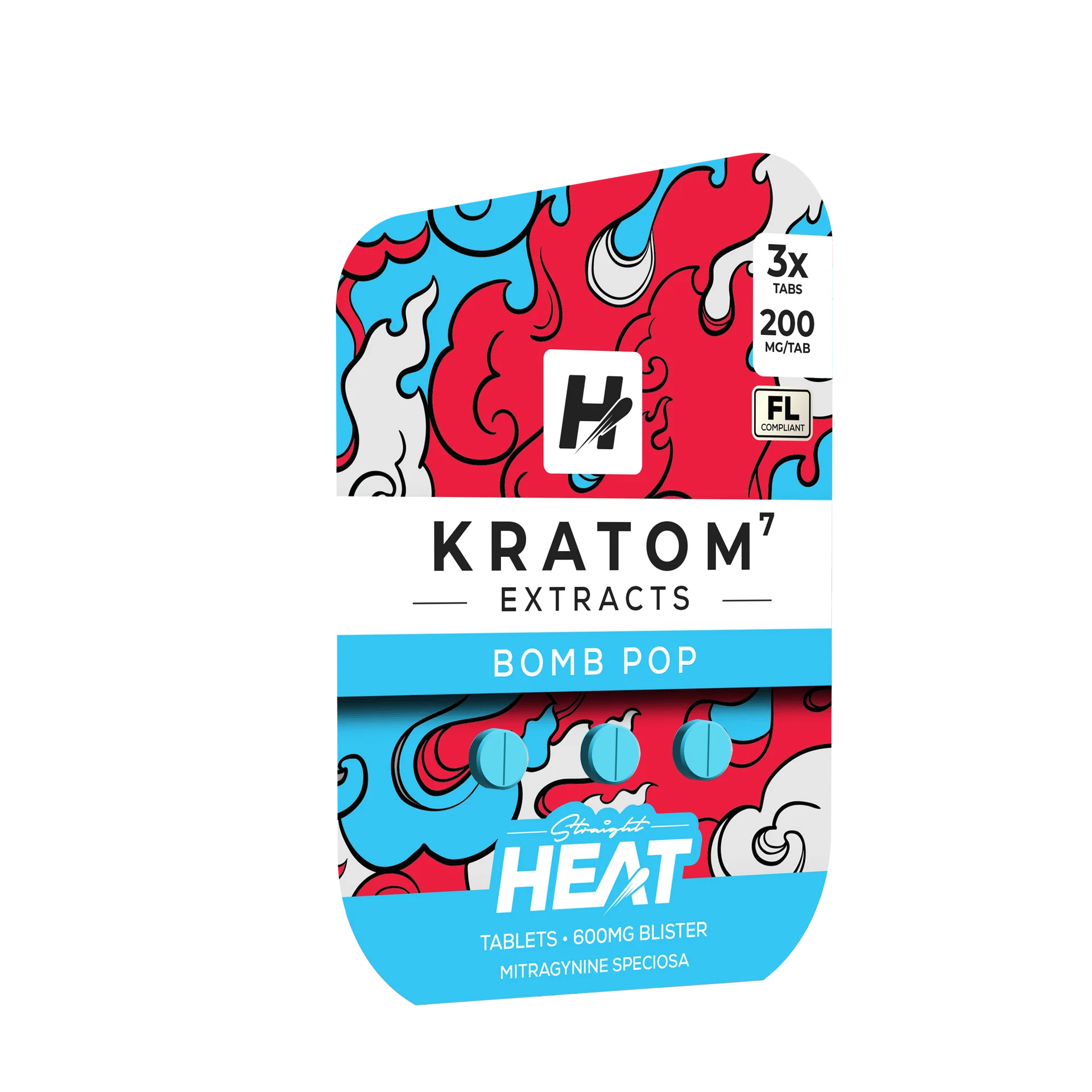 STRAIGHT HEAT KRATOM EXTRACTS 200MG CHEWABLE TABLETS (3CT PACK)