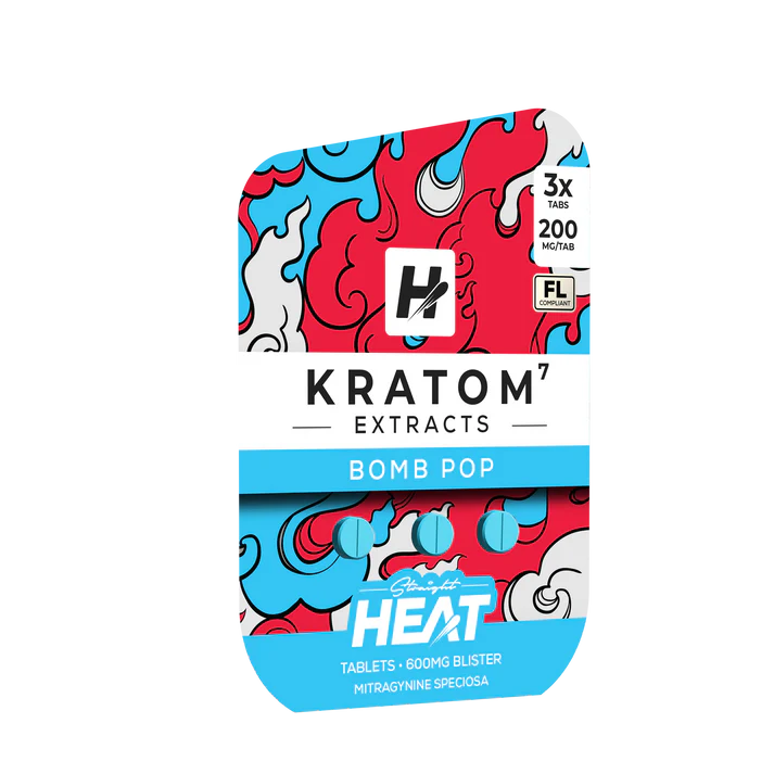 STRAIGHT HEAT KRATOM EXTRACTS 200MG CHEWABLE TABLET PACKS (12PK BOX)
