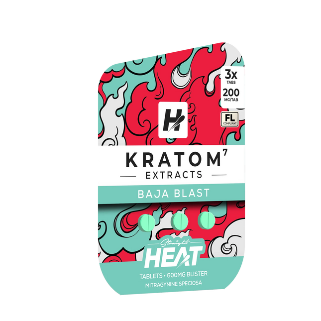 STRAIGHT HEAT KRATOM EXTRACTS 200MG CHEWABLE TABLETS (10CT BOTTLE)