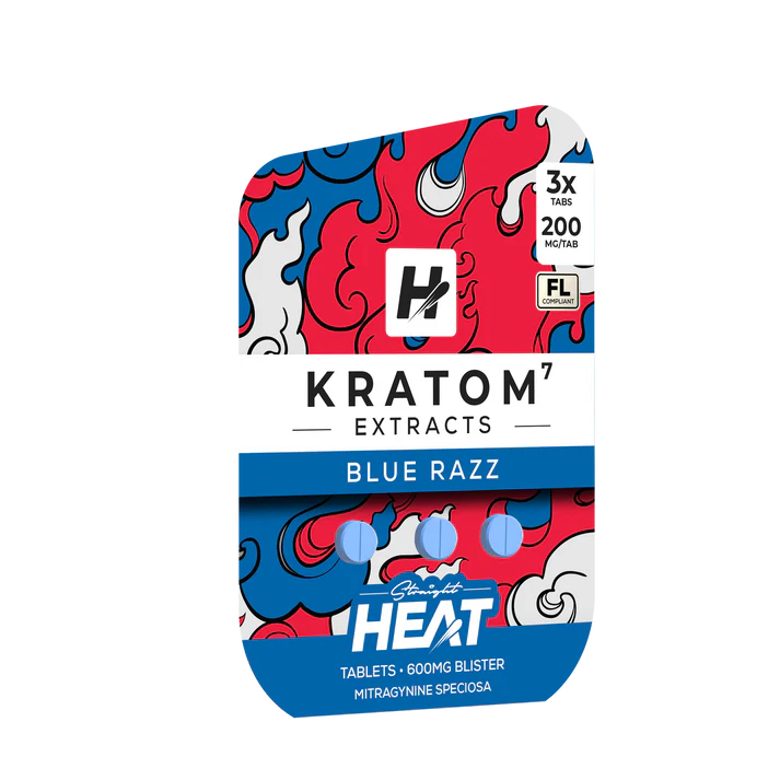 STRAIGHT HEAT KRATOM EXTRACTS 200MG CHEWABLE TABLET PACKS (12PK BOX)